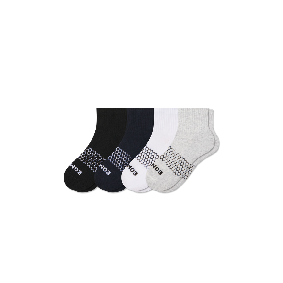 Youth Solids Quarter Sock 4-Pack - Simple Style
