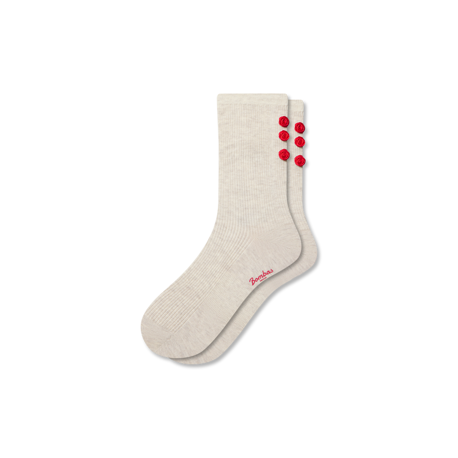 Women’s Hearts Lightweight Half Calf Socks - Clean Finish