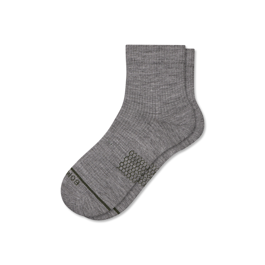 Men's Merino Wool Blend Modern Rib Quarter Socks - Fresh Step