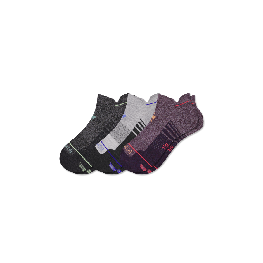 Women's Merino Wool Blend Run Ankle Sock 3-Pack - Ready Pick