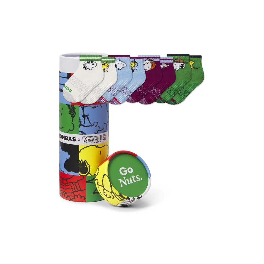Peanuts x Bombas: Toddler Gripper Calf Sock 4-Pack Gift Box - All Day Fit