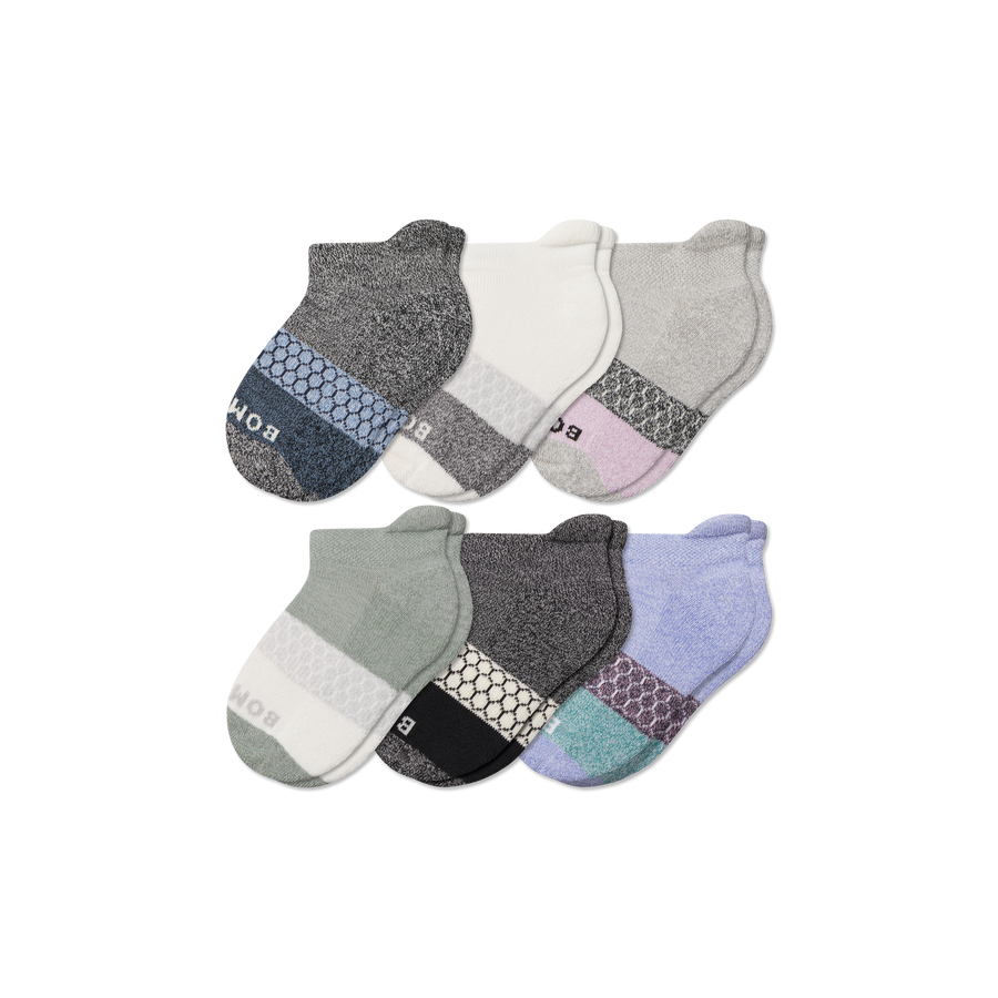 Junior Tri-Block Ankle Sock 6-Pack - Light Cushion
