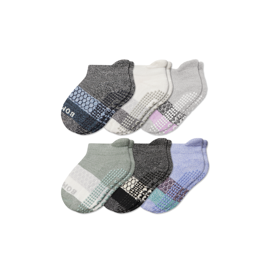 Toddler Tri-Block Gripper Ankle Sock 6-Pack - Fresh Choice