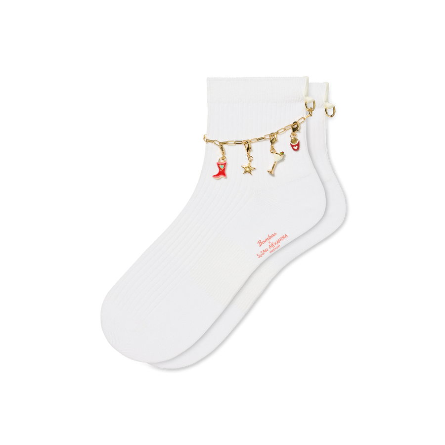 Bombas x Susan Alexandra Charms and Anklet Quarter Socks - Premium Pick