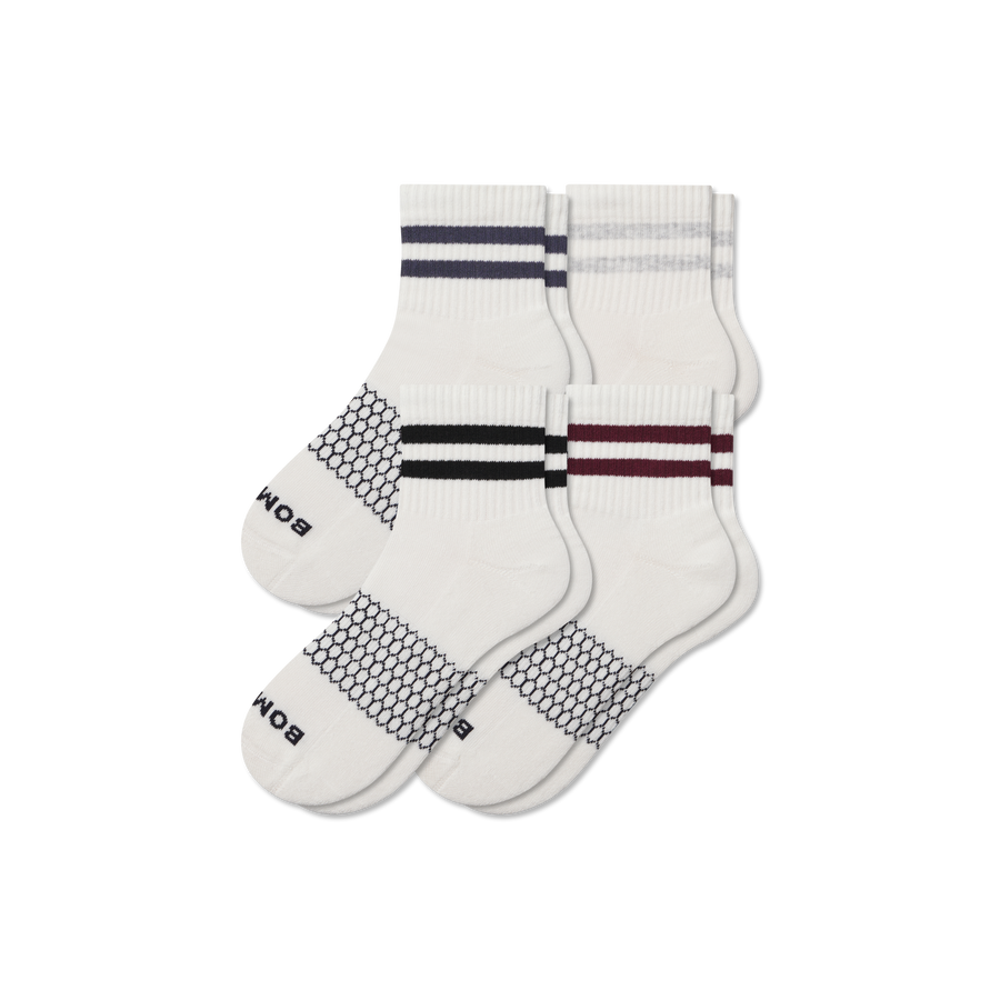 Men's Vintage Stripes Quarter Sock 4-Pack - Travel Pair