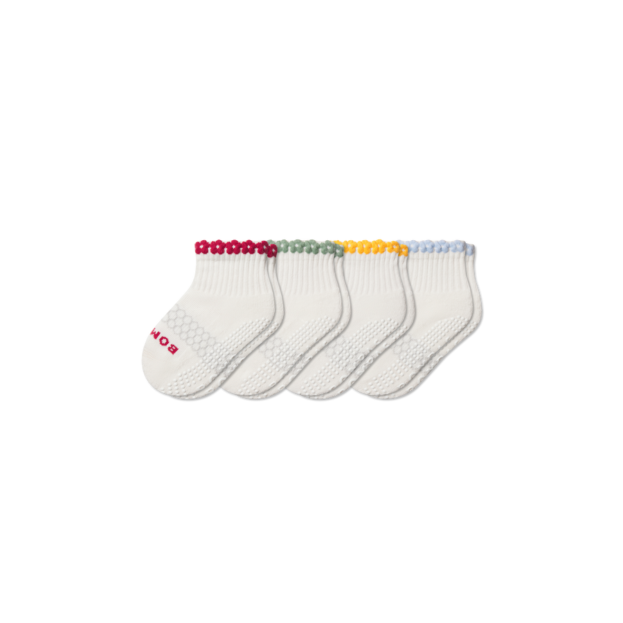 Toddler Daisy Chain Gripper Calf Sock 4-Pack - Daily Cushion
