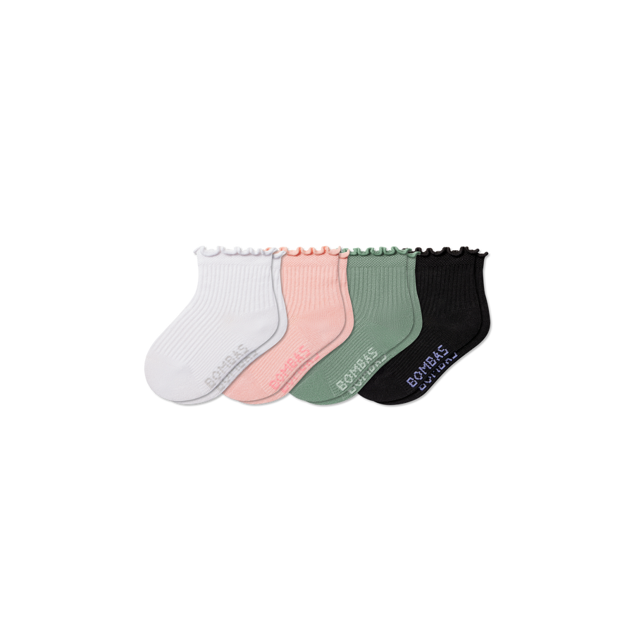 Toddler Ruffle Rib Calf Sock 4-Pack - All Day Fit