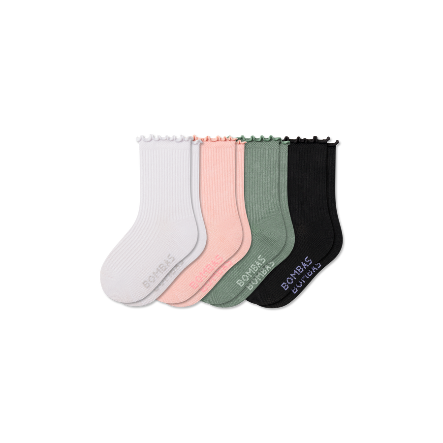 Junior Ruffle Rib Calf Sock 4-Pack - Classic Ready