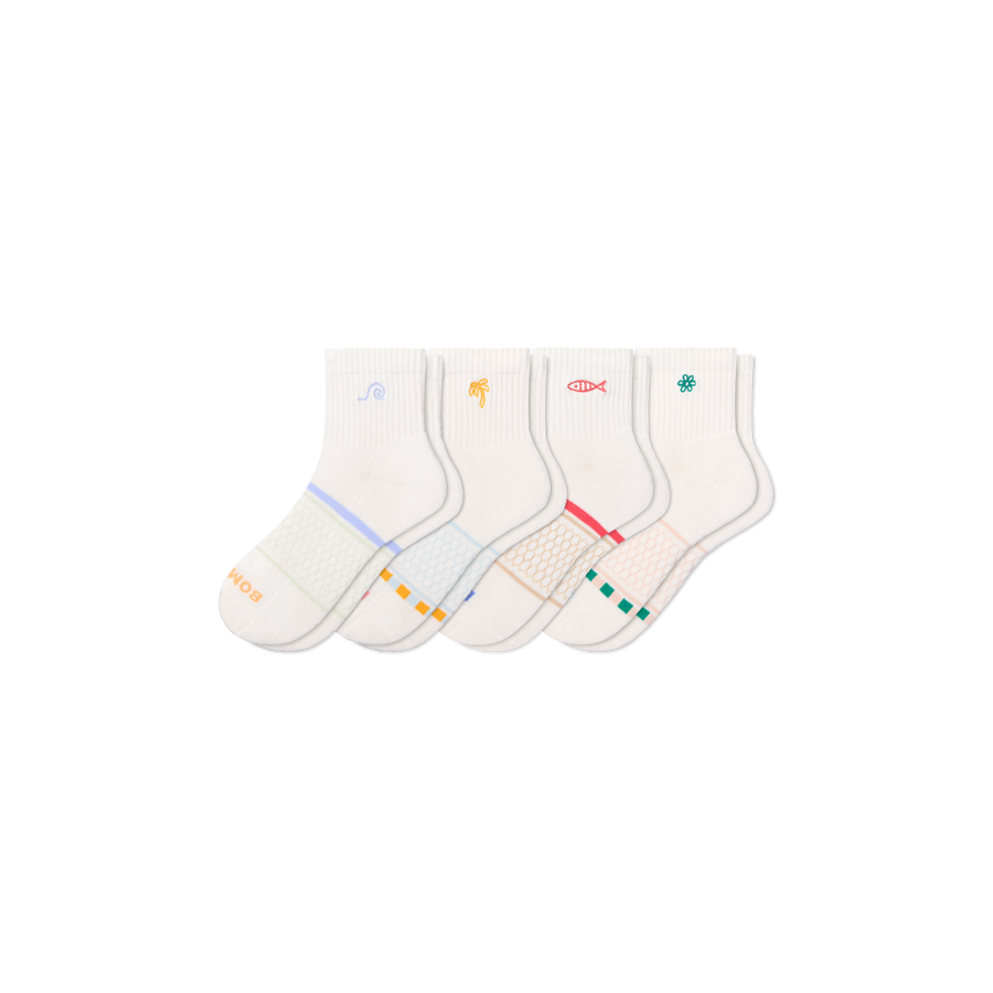 Women's Beach Day Quarter Sock 4-Pack - Premium Pick