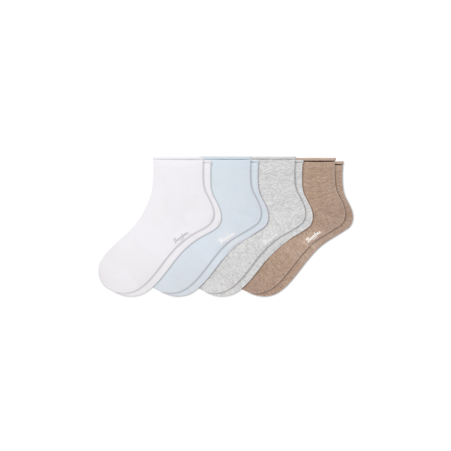 Women’s Roll Top Quarter Sock 4-Pack - Clean Finish
