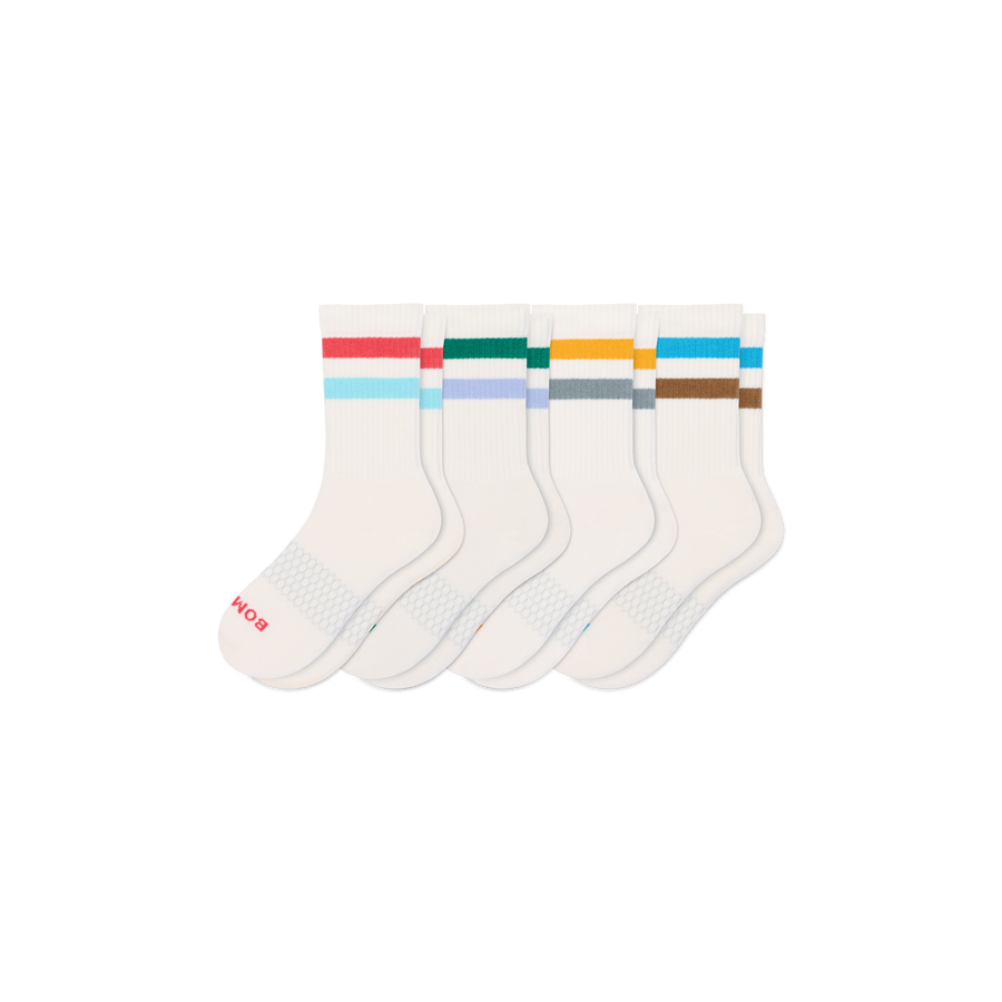 Youth Vintage Stripes Calf Sock 4-Pack - Everyday Pair
