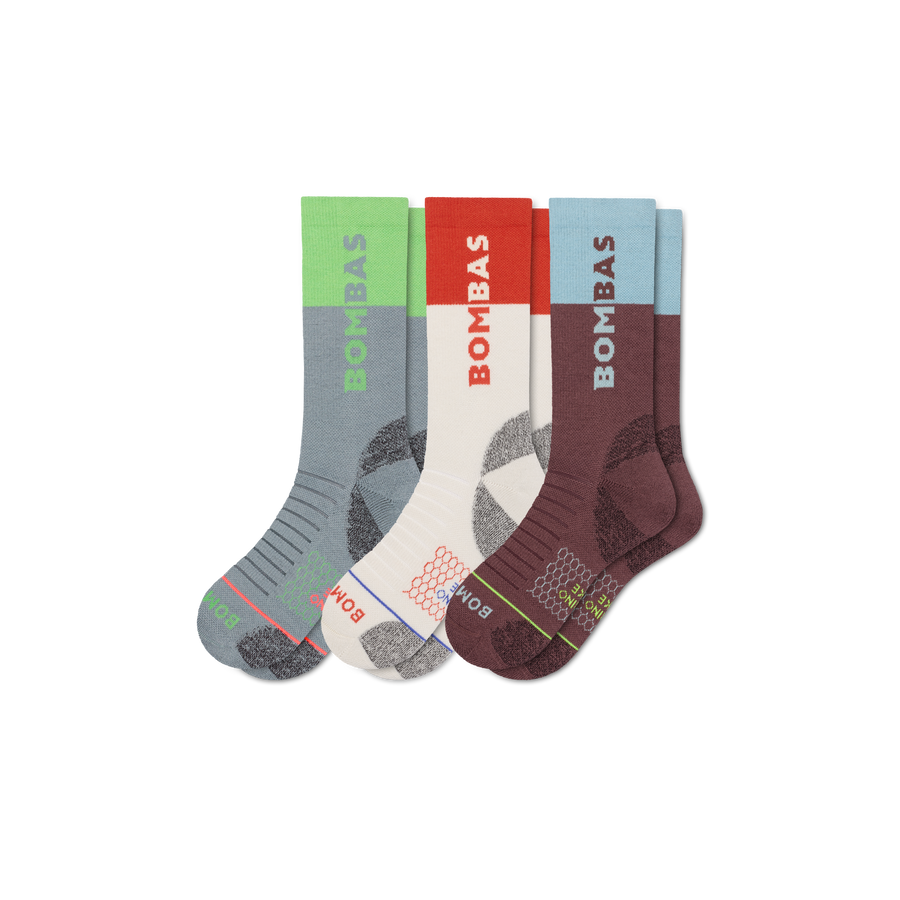 Men's Merino Wool Blend Hiking Calf Sock 3-Pack - Daily Cushion
