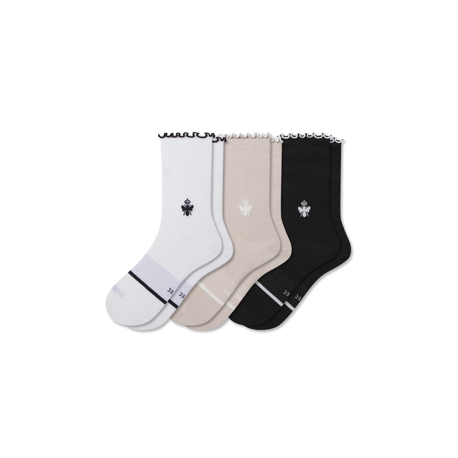 Women’s Ruffle Sport Half Calf Sock 3-Pack - Ready Pair