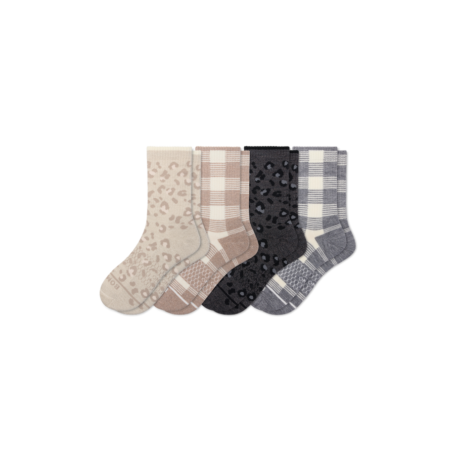 Women's Merino Wool Blend Half Calf Sock 4-Pack - Classic Ready