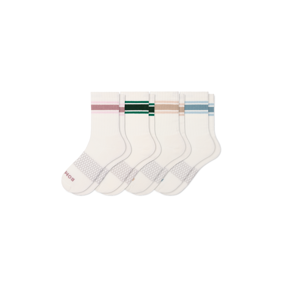 Women's Vintage Stripes Half Calf Sock 4-Pack - Daily Cushion
