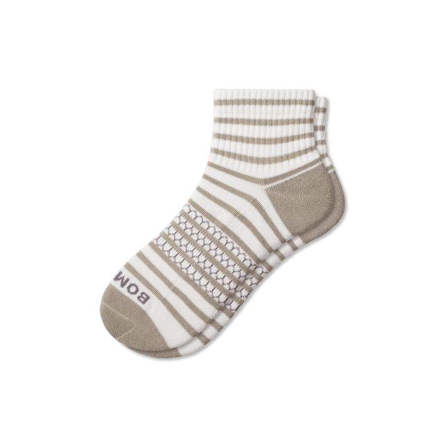 Women's Coastal Stripe Quarter Socks - Clean Finish