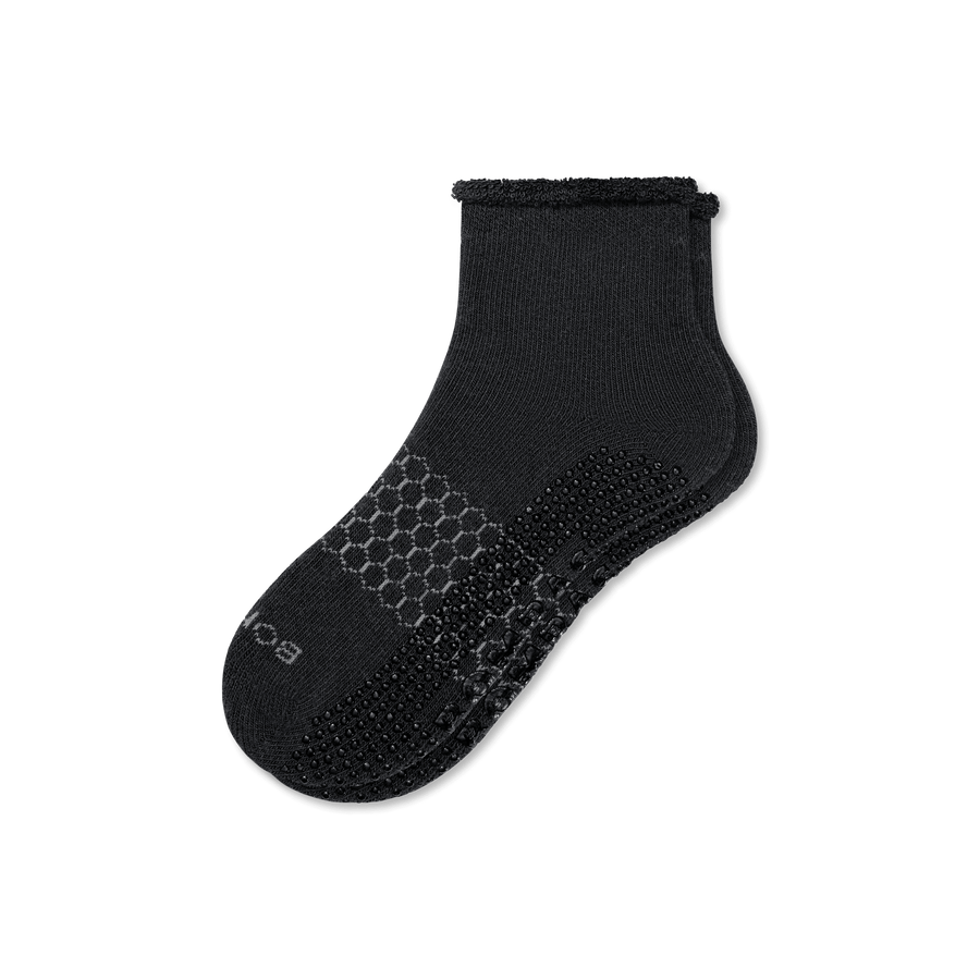 Men's Merino Wool Blend Roll-Top Gripper House Socks - Essential Ready