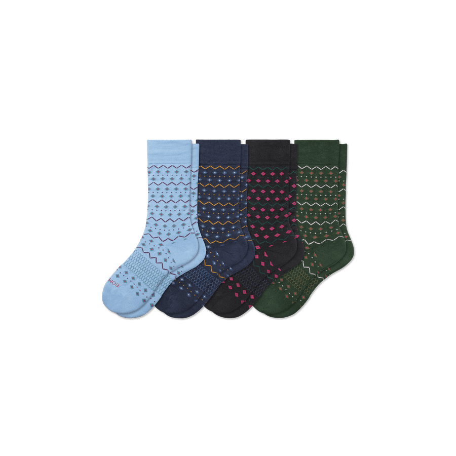 Youth Dress Calf Sock 4-Pack - Ready Pair