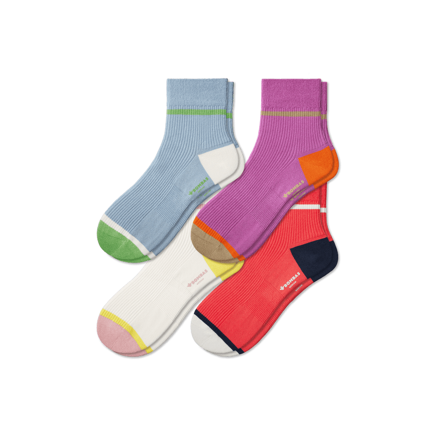 Women's Ribbed Quarter Sock 4-Pack - Soft Step