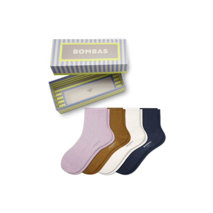 Women's Quarter Sock 4-Pack Gift Box - Clean Finish