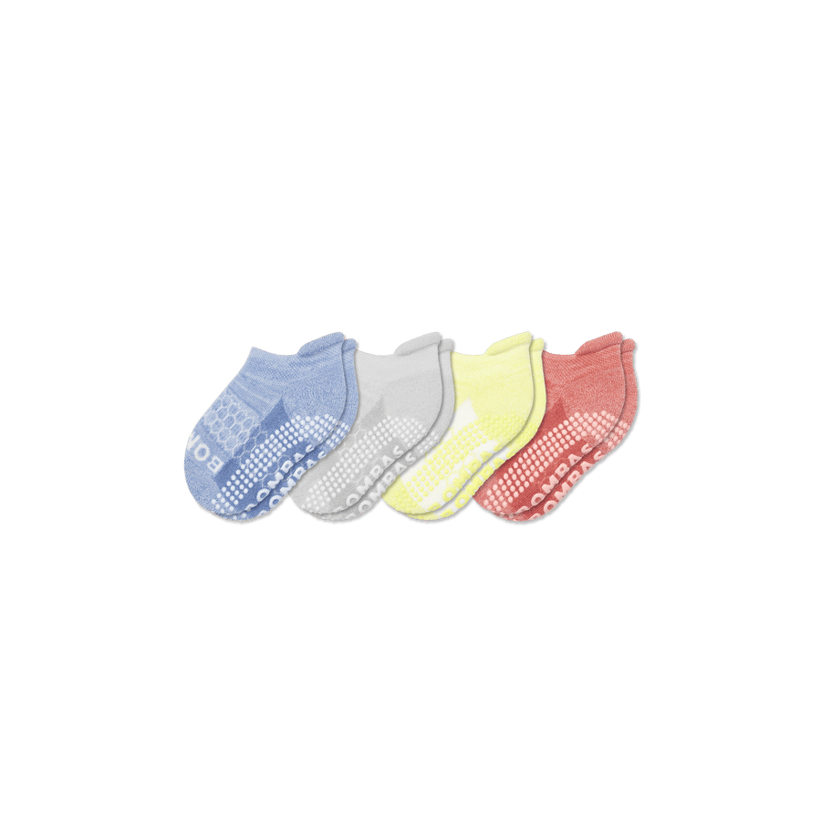 Toddler Two Tone Gripper Ankle Sock 4-Pack - Essential Ready