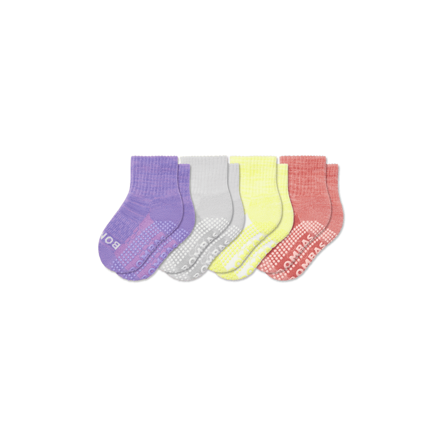 Toddler Two Tone Gripper Calf Sock 4-Pack - Soft Step