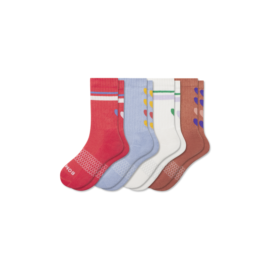 Youth Hearts Calf Sock 4-Pack - Modern Touch