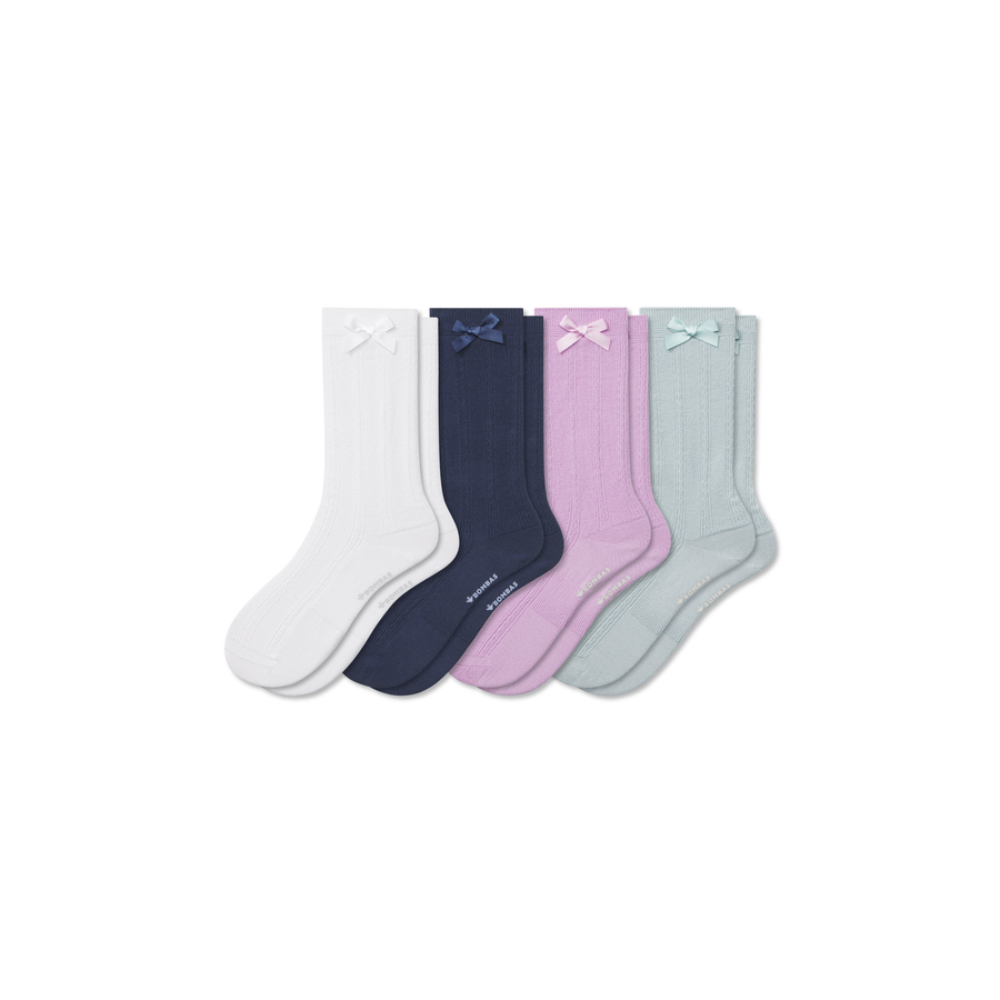 Youth Bow Calf Sock 4-Pack - Fresh Choice