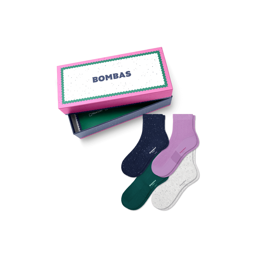 Women's Quarter Sock 4-Pack Gift Box - Ready Pair