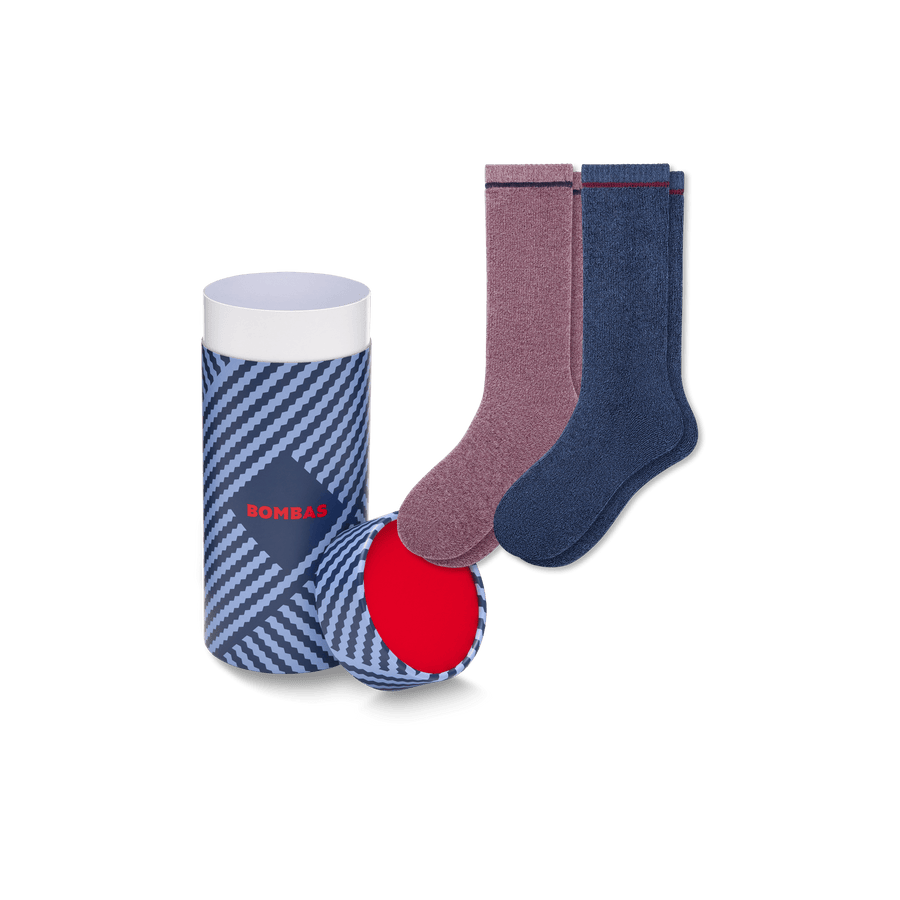 Women's Merino Wool Blend Cozy Sock 2-Pack Gift Box - Clean Finish