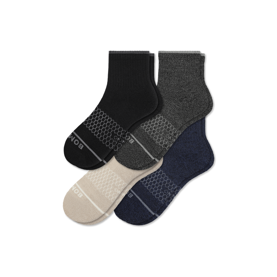 Men's Merino Wool Blend Quarter Sock 4-Pack - Modern Touch