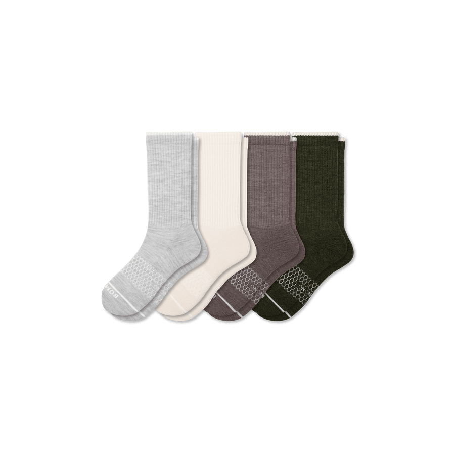 Men's Merino Wool Blend Calf Sock 4-Pack - Easy Pair