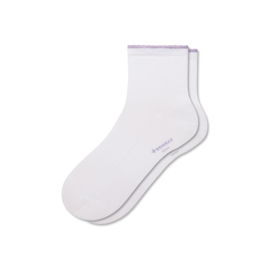Women’s Scallop Cuff Quarter Socks - Ready Pair