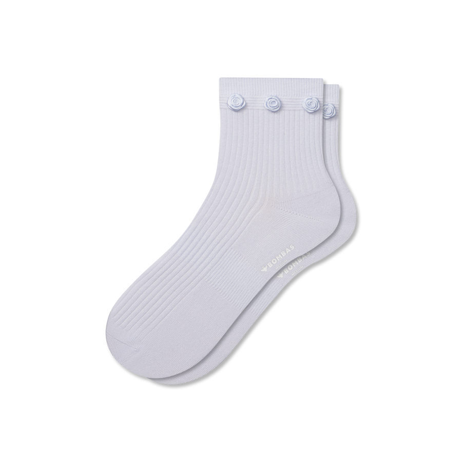 Women's Rosette True Rib Quarter Socks - Travel Pair