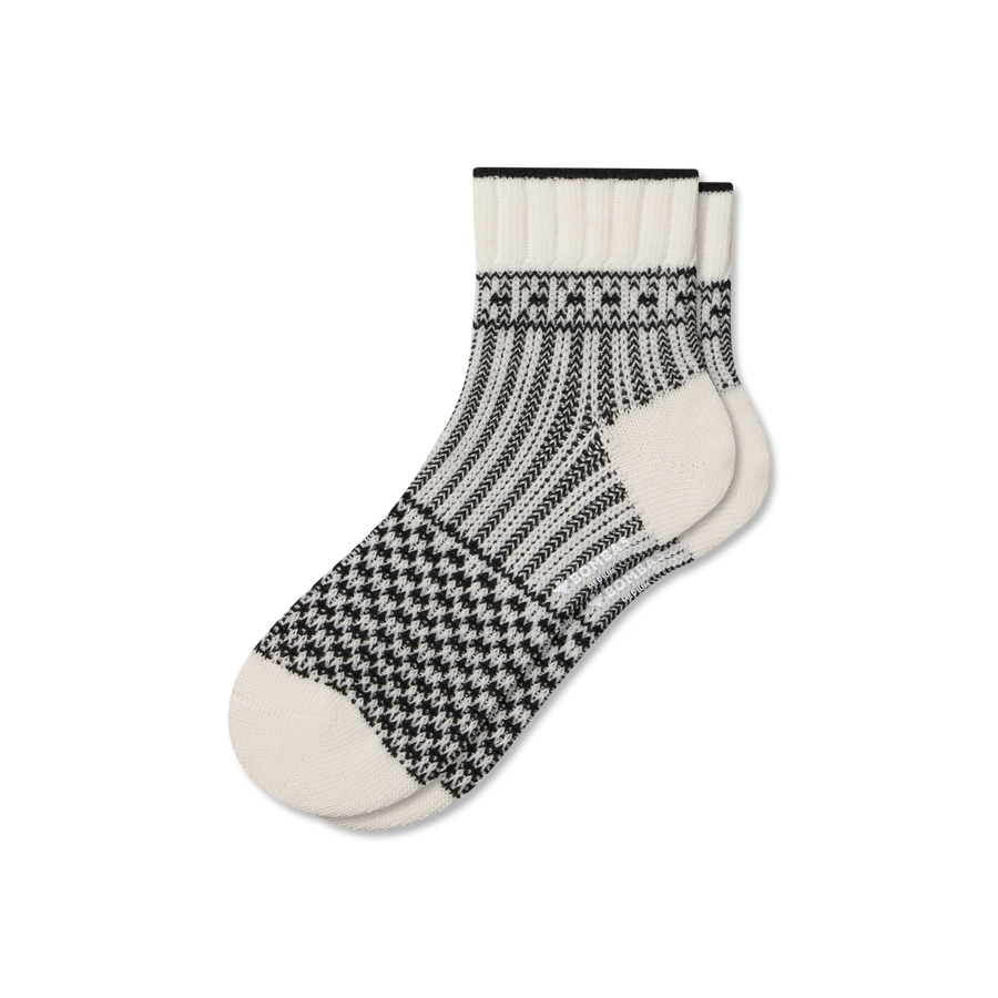 Women's Merino Wool Blend Sweater Quarter Socks - Everyday Pair