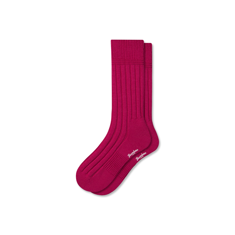 Women's Merino Cashmere Blend Rib Calf Socks - Daily Step
