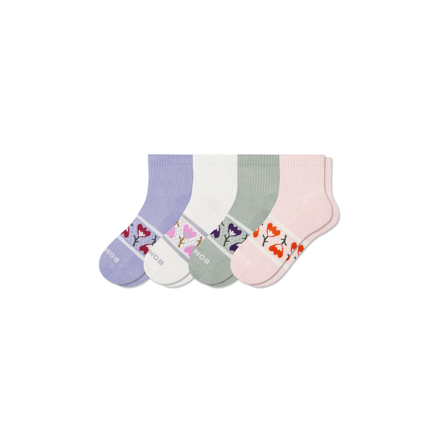 Women's Garden Party Quarter Sock 4-Pack - Ready Pick