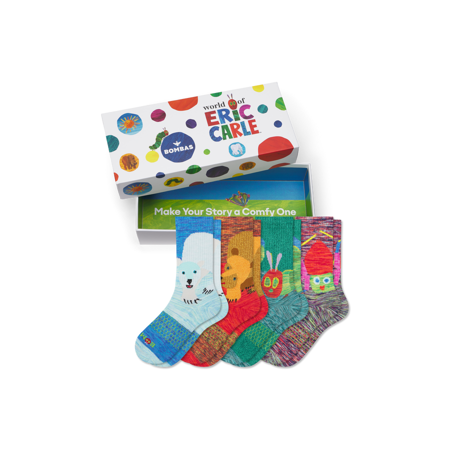 Youth Eric Carle Calf Sock 4-Pack Gift Box - Simple Style
