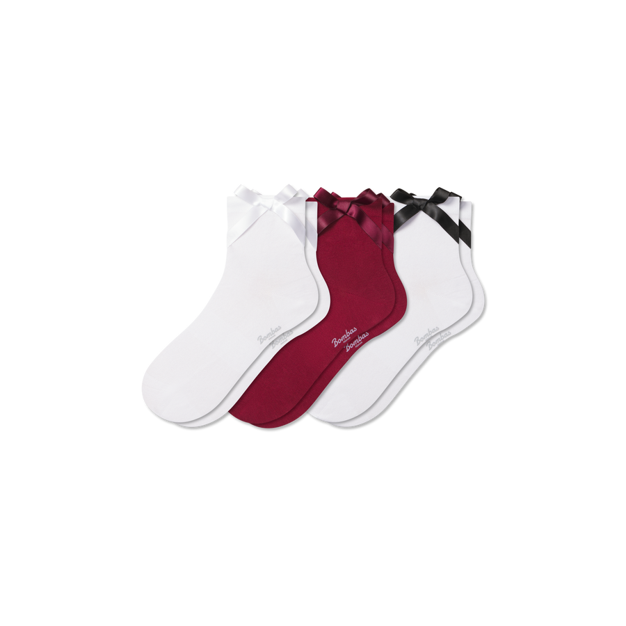 Women's Bow Quarter Sock 3-Pack - Daily Step