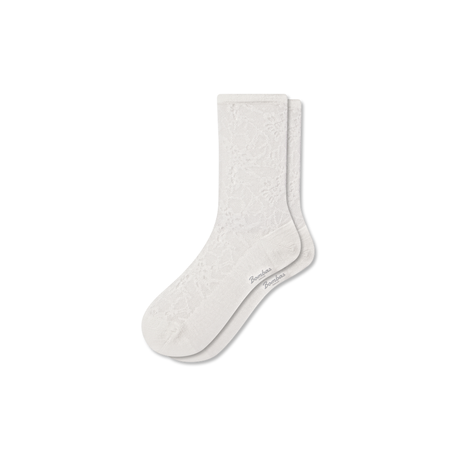 Women’s Floral Lace Half Calf Socks - Simple Style