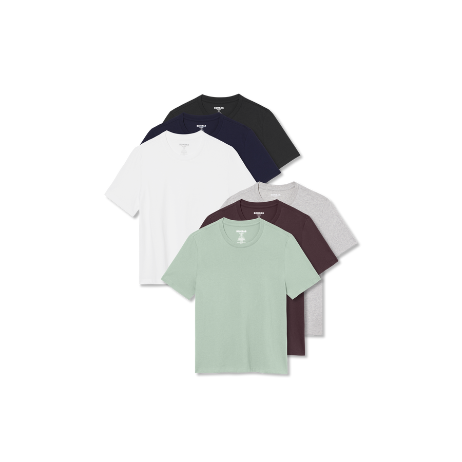 Women's Pima Cotton Crew Neck T-Shirt 6-Pack - Daily Layer