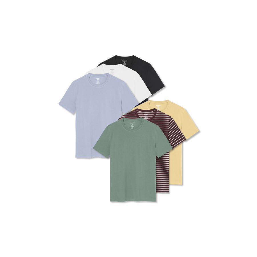 Men's Pima Cotton Crew Neck T-Shirt 6-Pack - Modern Touch