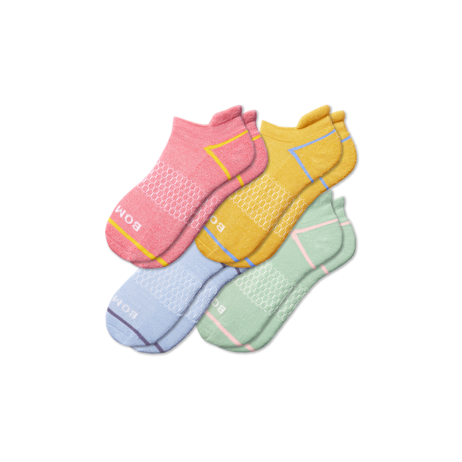 Women's Border Stripe Ankle Sock 4-Pack - All Day Fit