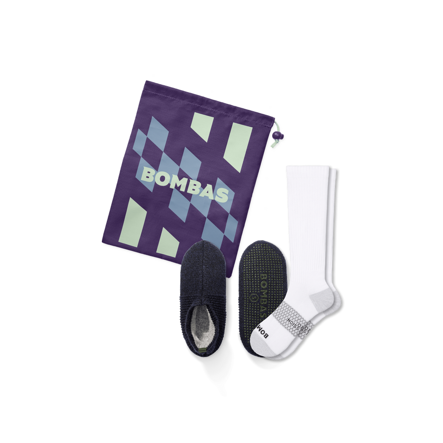 Men's Travel Sock and Gripper Slipper 2-Pack - Light Cushion