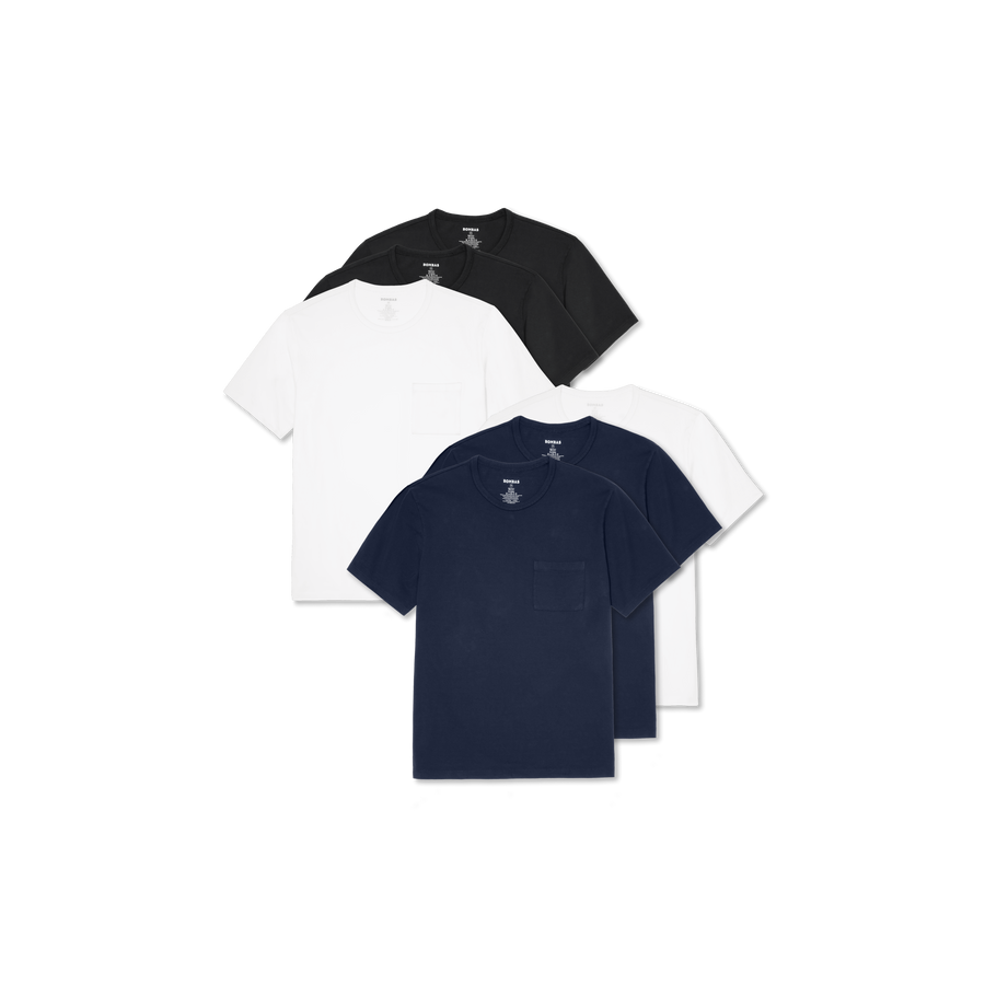 Men's Premium Weight Pocket Crew Neck T-Shirt 6-Pack - Modern Touch