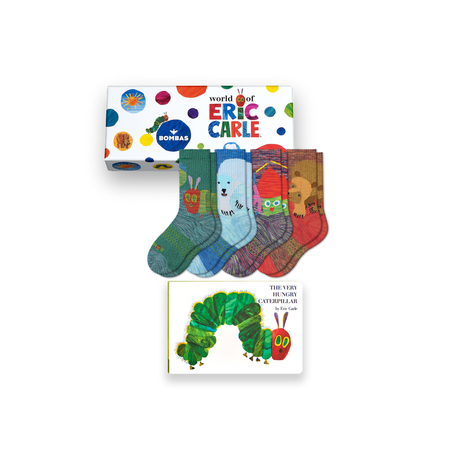 Youth Eric Carle Calf Sock 4-Pack Gift Box & Book - Ready Pick
