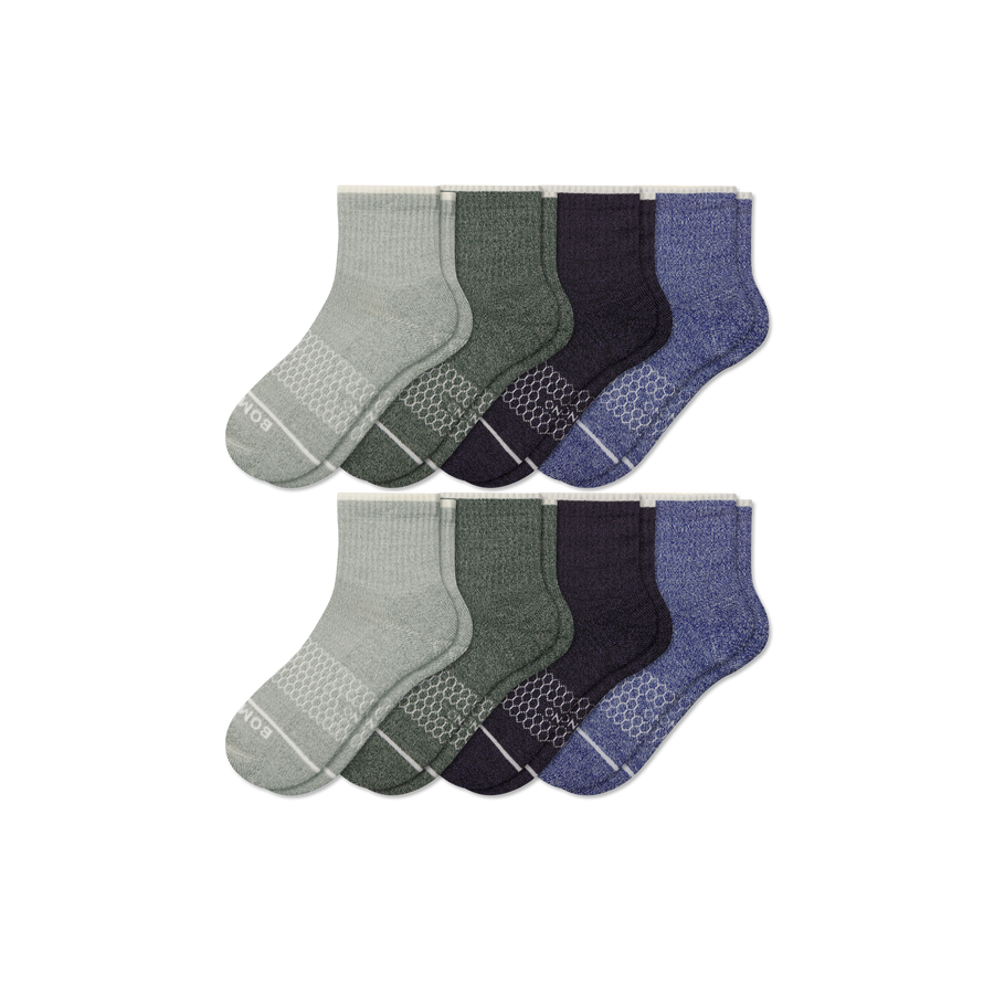 Men's Merino Wool Blend Quarter Sock 8-Pack - Light Cushion