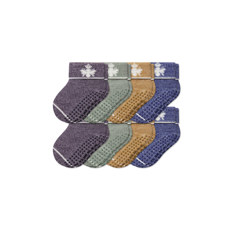 Baby Merino Wool Blend Gripper Calf Sock 8-Pack (6-12 Months) - Travel Pair
