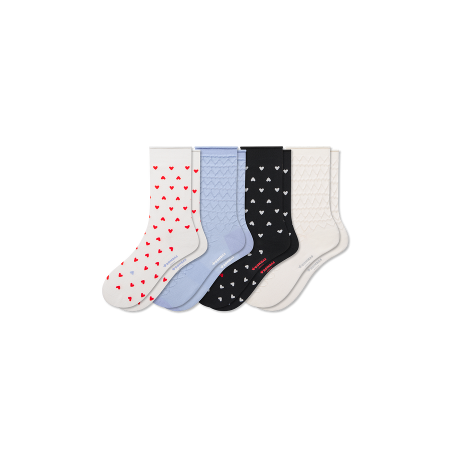 Women’s Hearts Half Calf Sock 4-Pack - Classic Ready