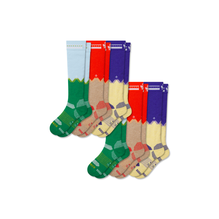 Youth Full-Cushion Merino Wool Blend Ski & Sock 6-Pack - Daily Step